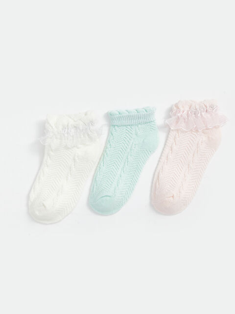 LCW baby Desenli Kız Bebek Patik Çorap 3'lü - S58587Z1-R9J