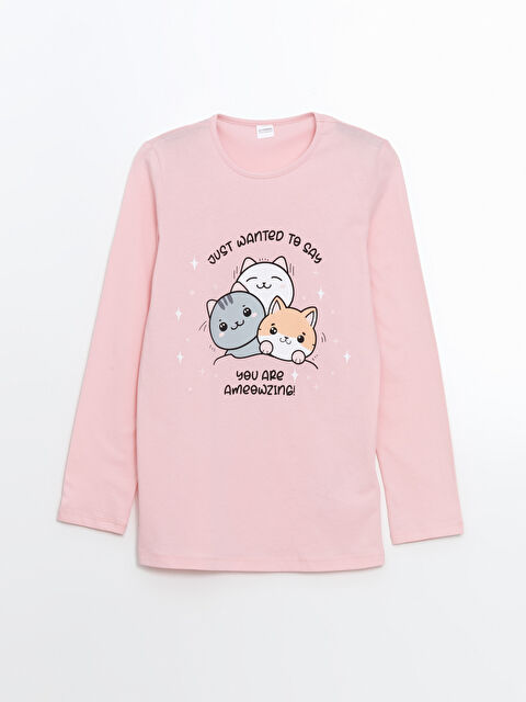 LCW Kids Bisiklet Yaka Kız Çocuk Pijama Üst - S58599Z4-G21