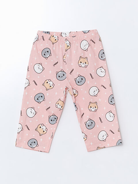 LCW Kids Kedi Baskılı Kız Çocuk Kaprili Pijama Alt
