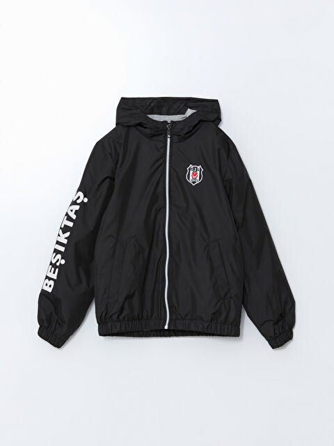 LCW Kids Kapüşonlu Beşiktaş Baskılı Erkek Çocuk Yağmurluk - S58664Z4-CVL