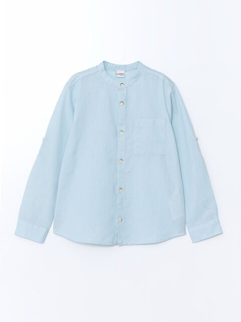 LCW Kids Hakim Yaka Keten Karışımlı Erkek Çocuk Gömlek - S58711Z4-G2E