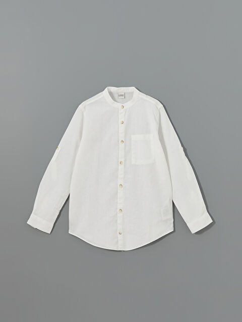 LCW Kids Hakim Yaka Keten Karışımlı Erkek Çocuk Gömlek - S58711Z4-Q6K