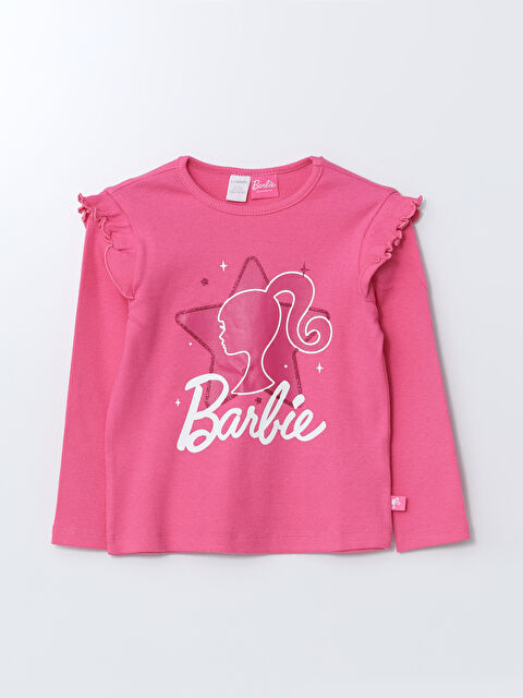 LCW Kids Crew Neck Barbie Printed Girls' T-Shirt - S58727Z1-GQW