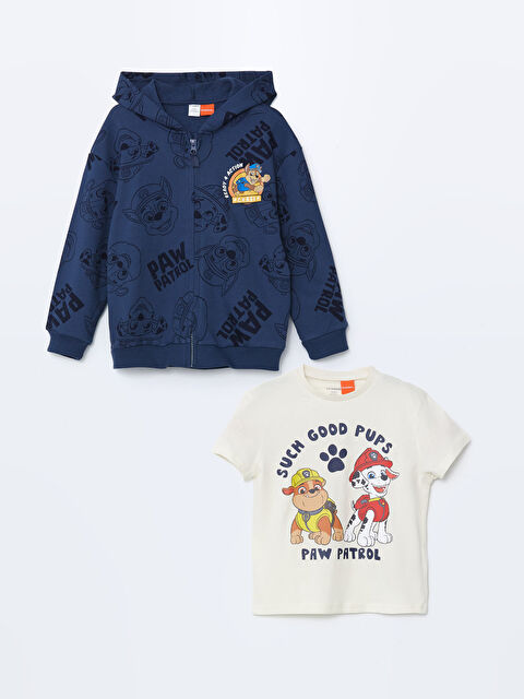 LCW Kids Paw Patrol Baskılı Erkek Çocuk Hırka ve Tişört 2'li - S58737Z1-LS3