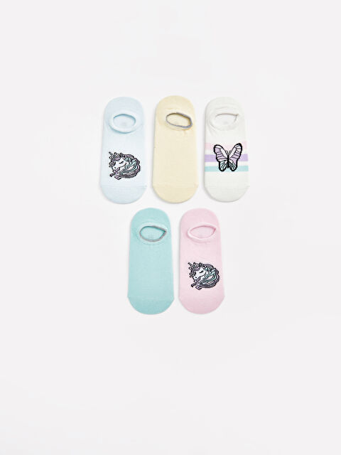 LCW Kids Desenli Kız Çocuk Patik Çorap 5'li - S58782Z4-QWQ