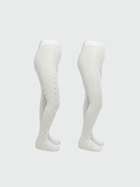 LCW Kids Desenli Kız Çocuk İnce Külotlu Çorap 2'li - S58786Z4-J2F