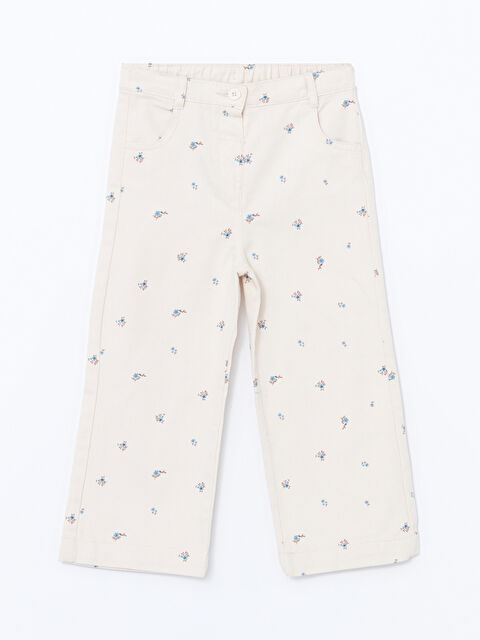 LCW Kids Beli Lastikli Çiçekli Kız Çocuk Pantolon - S58820Z1-LRA