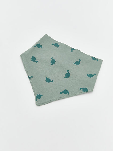 LCW baby Dinozor Baskılı Erkek Bebek Mama Önlüğü - S58843Z1-LRK