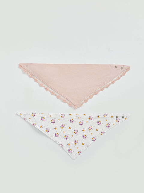 LCW baby Baskılı Kız Bebek Mama Önlüğü 2'li - S58864Z1-FXW