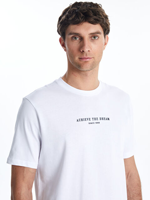 LCWAIKIKI Classic Bisiklet Yaka Baskılı Erkek Tişört - S58871Z8-Q6K