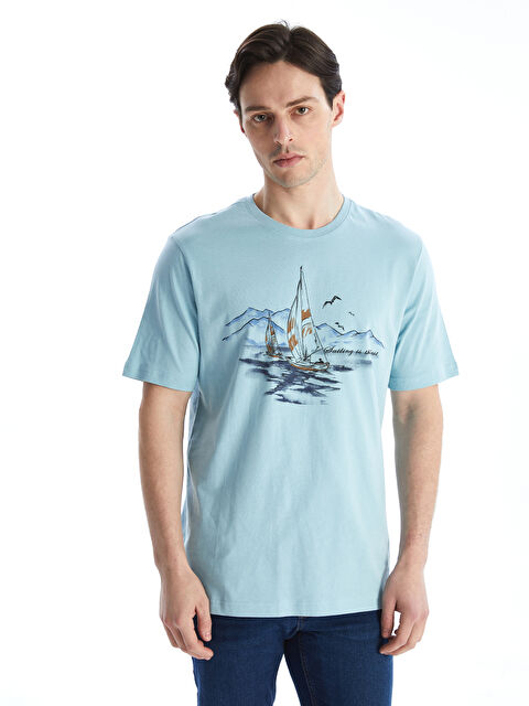 LCWAIKIKI Classic Bisiklet Yaka Kısa Kollu Baskılı Penye Erkek Tişört - S58876Z8-Z2M