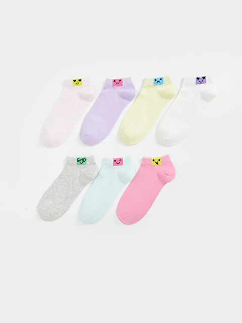 LCW Kids Desenli Kız Çocuk Patik Çorap 7'li - S58893Z4-FWW