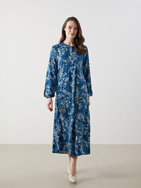 LCW Grace Crew Neck Floral Dress - S58905Z8-LS3