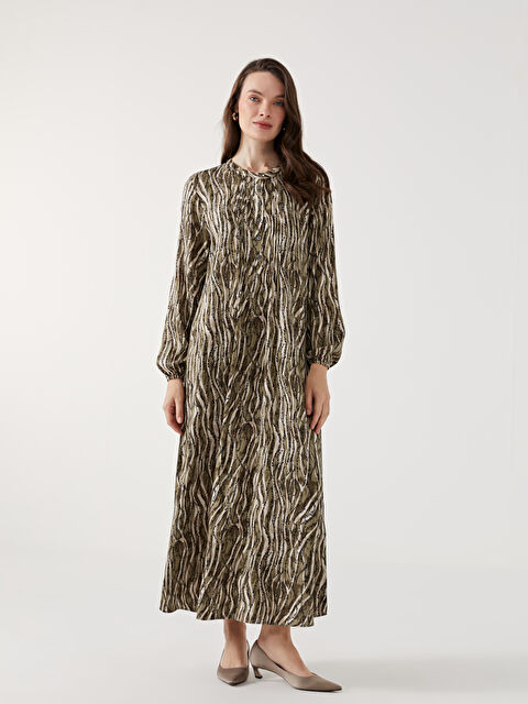 LCW Grace Bisiklet Yaka Desenli Elbise - S58905Z8-LS6