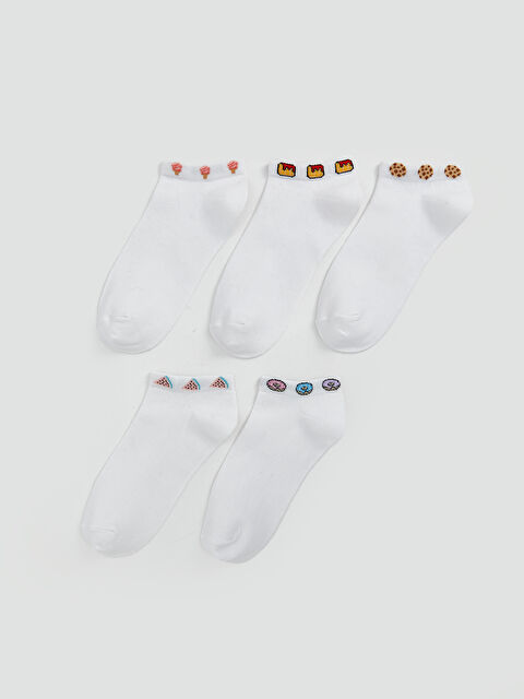 LCW DREAM Baskılı Kadın Patik Çorap 5'li - S58940Z8-FFB