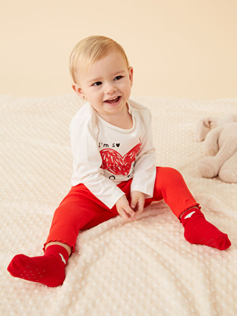 LCW baby Bisiklet Yaka Kız Bebek Pijama Takımı - S59018Z1-FDU