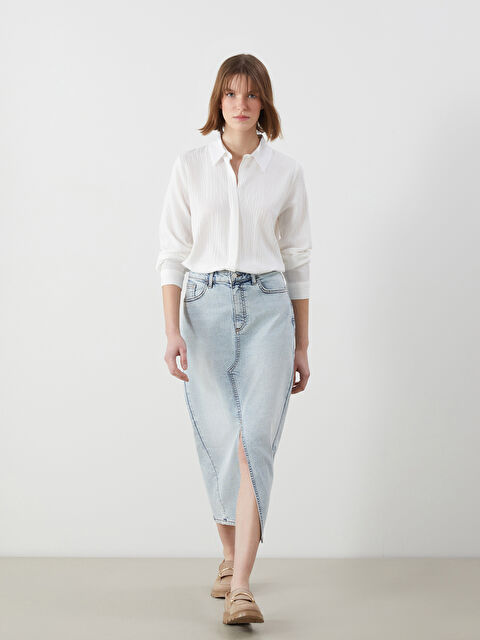 LCWAIKIKI Classic Teksas suknja standardnog kroja - S59108Z8-311