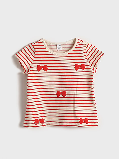 LCW baby Crew Neck Striped Girls' T-Shirt - S59119Z1-LJE