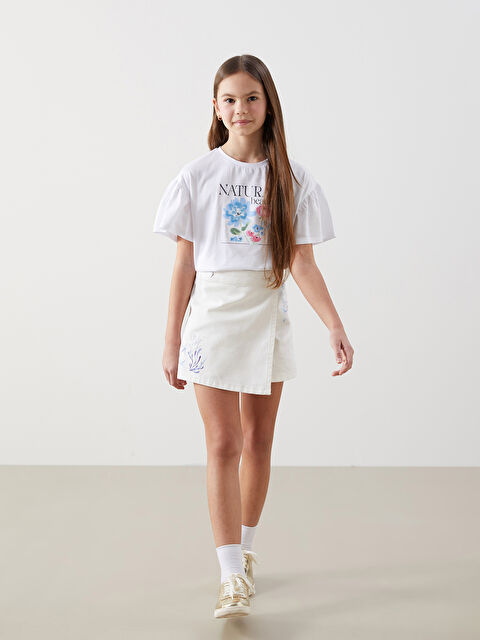 LCW Kids Kız Çocuk Jean Şort Etek - S59144Z4-844