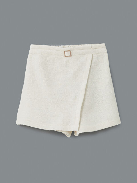 LCW Kids Beli Lastikli Tüvit Kız Çocuk Şort Etek - S59174Z4-FRC