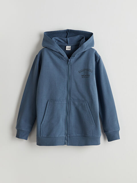 LCW Kids Kapüşonlu Erkek Çocuk Fermuarlı Sweatshirt - S59211Z4-YLA