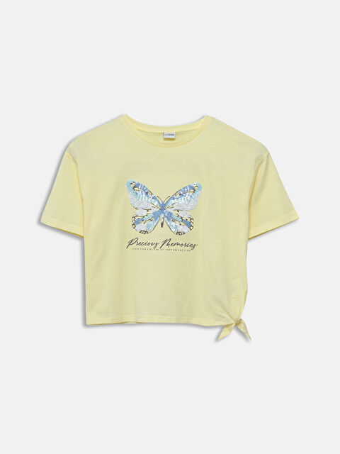 LCW Kids تيشيرت للبنات برقبة دائرية مطرز - S59214Z4-TDB