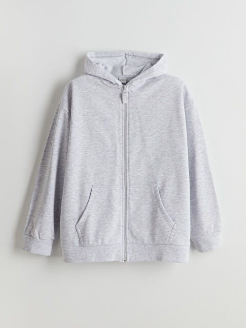 LCW Kids Kapüşonlu Kız Çocuk Fermuarlı Sweatshirt - S59235Z4-D5C