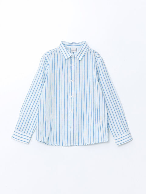 LCW Kids Uzun Kollu Çizgili Erkek Çocuk Gömlek - S59239Z4-LEN