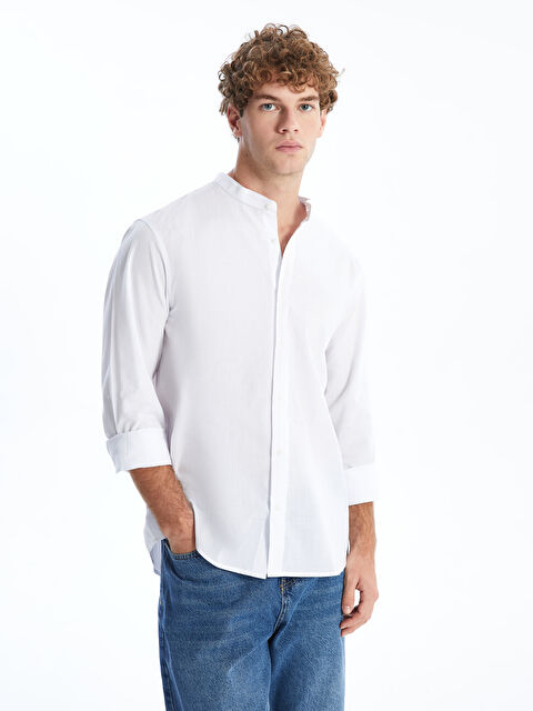 XSIDE Regular Fit Long Sleeve Poplin Men's Shirt - S59245Z8-Q6K