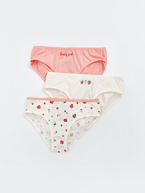 LCW Kids Baskılı Kız Çocuk Külot 3'lü - S59297Z4-FRC