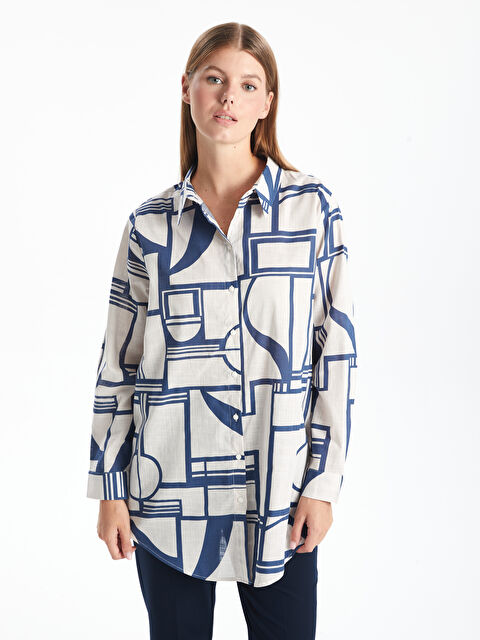 LCWAIKIKI Classic Patterned Poplin Women's Shirt Tunic - S59315Z8-LSJ