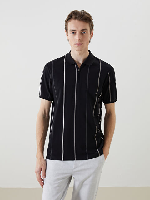 LCW Vision Polo Yaka Kısa Kollu Çizgili Pike Erkek Tişört - S59335Z8-CVL