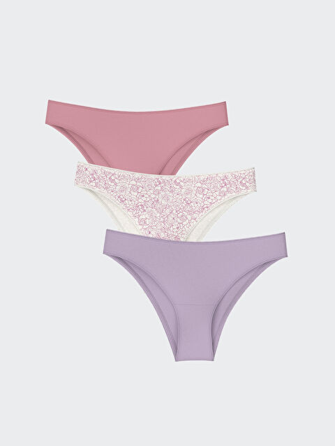 LCW DREAM Çiçekli Brazilian Külot 3'lü - S59372Z8-LRA