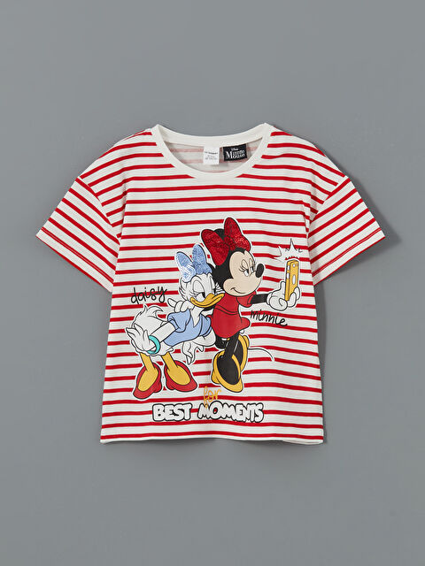 LCW Kids Minnie Mouse Baskılı Kız Çocuk Tişört - S59407Z1-LJE