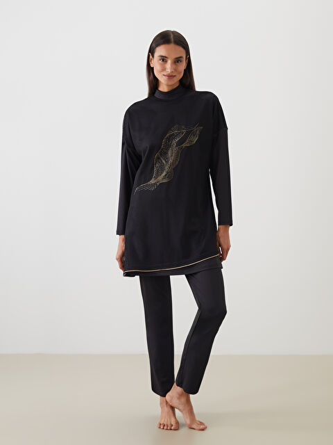 LCW DREAM Dik Yaka Baskılı Kadın Tesettür Mayo Takımı - S59419Z8-CVL