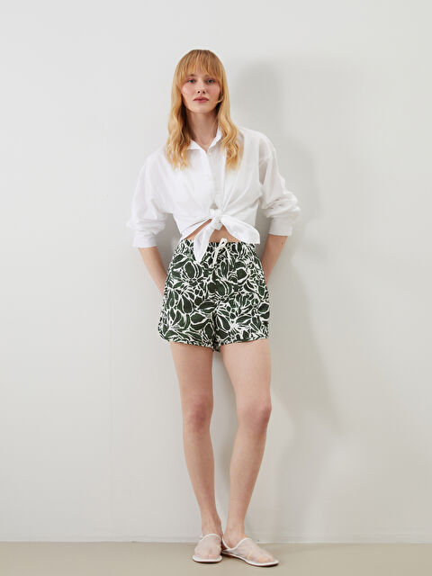 LCW DREAM Beli Lastikli Desenli Kadın Deniz Şortu - S59450Z8-LRR