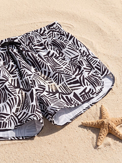 LCW DREAM Elasticated Waist Patterned Women's Swimming Shorts