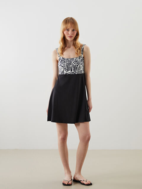 LCW DREAM U Yaka Desenli Kadın Etekli Mayo - S59454Z8-LQJ