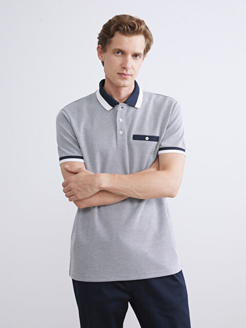 LCWAIKIKI Classic Polo Neck Short Sleeve Patterned Men's T-Shirt - S59471Z8-KN7