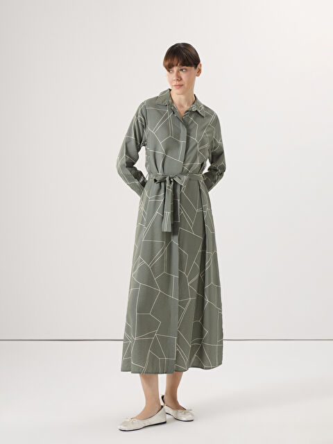 LCWAIKIKI Classic Patterned Women's Shirt Dress - S59505Z8-LRR