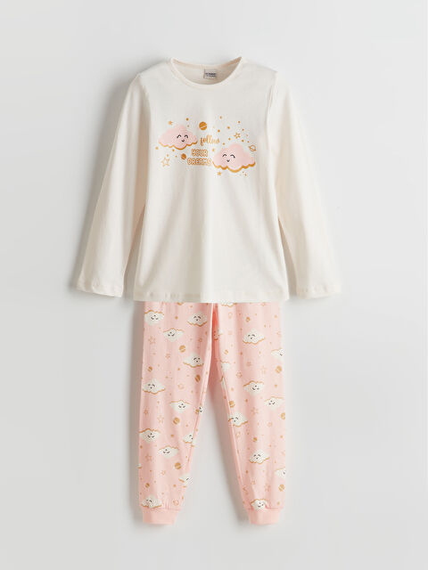 LCW Kids Crew Neck Girls' Pyjama Set - S59548Z4-FES
