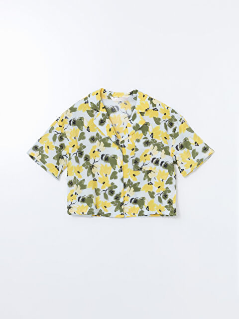 LCW DREAM Gömlek Yaka Çiçekli Kadın Pijama Üstü - S59592Z8-LQK