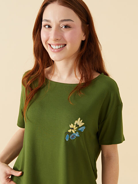 LCW DREAM Petite Bisiklet Yaka Kadın Şortlu Pijama Takımı - S59602Z8-HDK