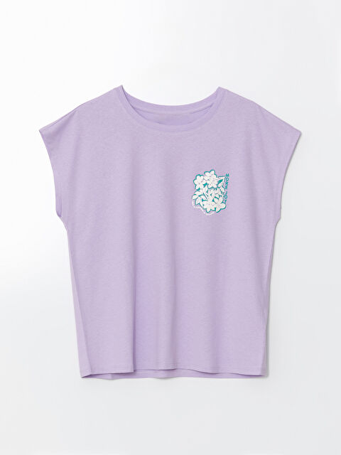 LCW DREAM Bisiklet Yaka Baskılı Kadın Pijama Üst - S59611Z8-KLK