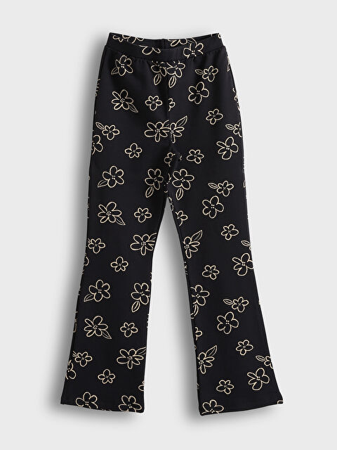 LCW Kids Elastic Waist Floral Spanish Leg Girls' Tights - S59726Z4-LQ9