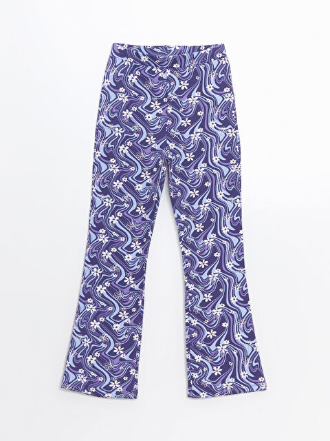 LCW Kids Elastic Waist Floral Spanish Leg Girls' Tights - S59726Z4-LSC