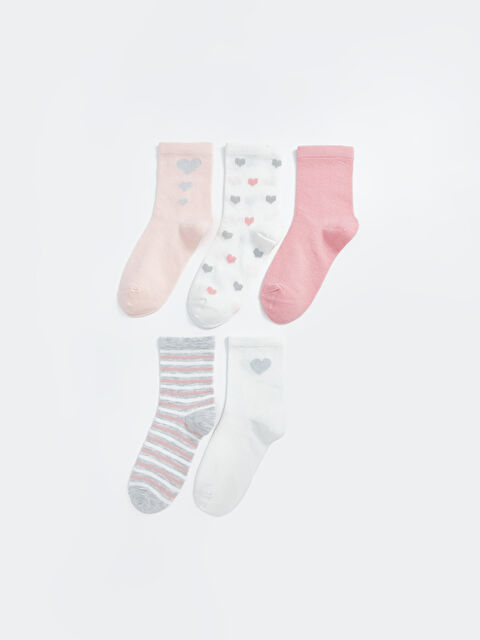 LCW Kids Desenli Kız Çocuk Soket Çorap 5'li - S59728Z4-FWH