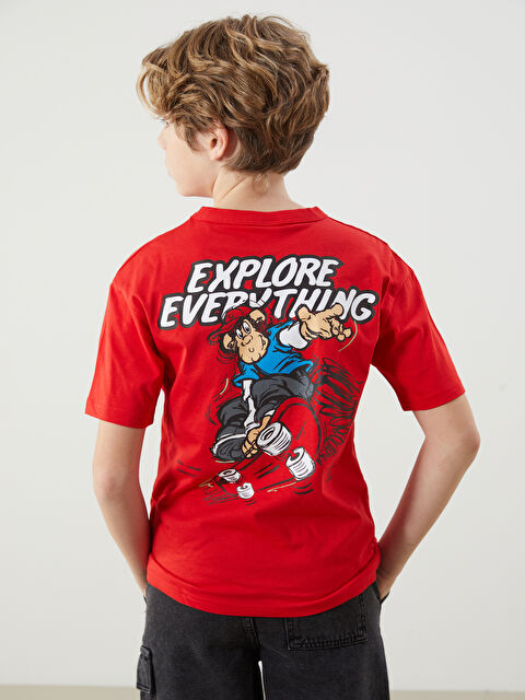 LCW Kids Crew Neck Nostalgic Monkey Printed Boys' T-Shirt - S59731Z4-KYV