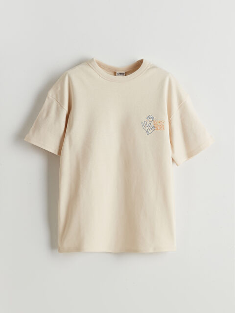 LCW Kids Crew Neck Embroidered Interlock Boys' T-Shirt - S59732Z4-FWM