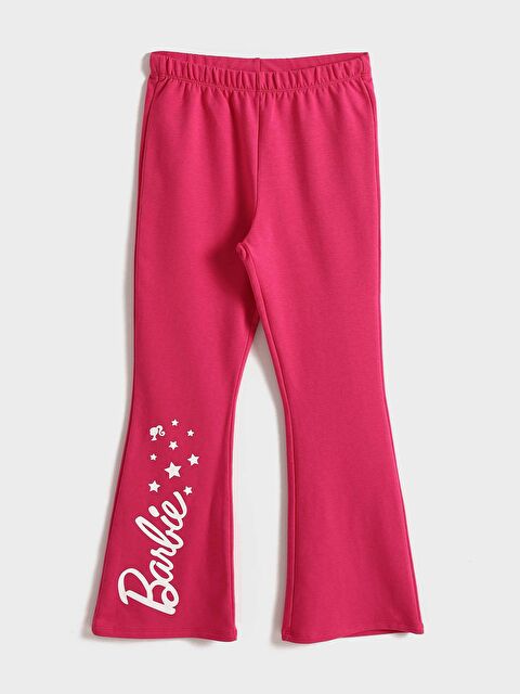 LCW Kids Girls' Barbie Printed Leggings with Elasticated Waist - S59819Z4-GZ6